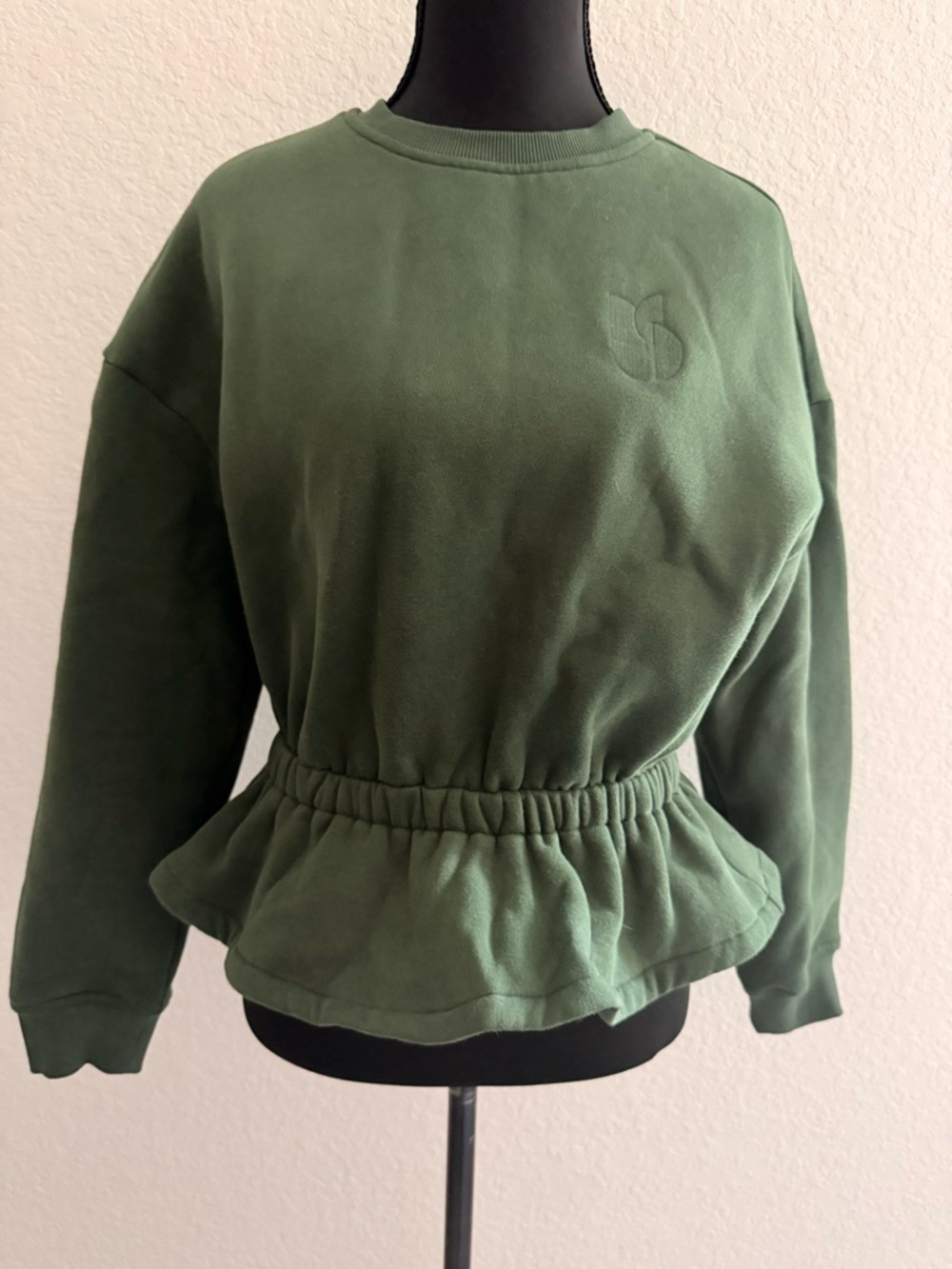 ba&sh Gretta Cotton Sweatshirt | Vintage Wash Cinched Waist Logo Top